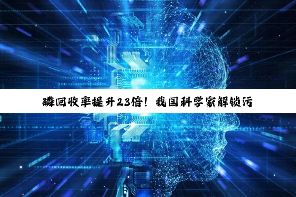 磷回收率提升23倍！我国科学家解锁污水除磷微生物“黑匣子”