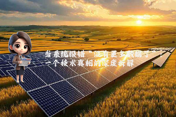 当系统报错“没有更多数据了”：一个技术真相的深度拆解