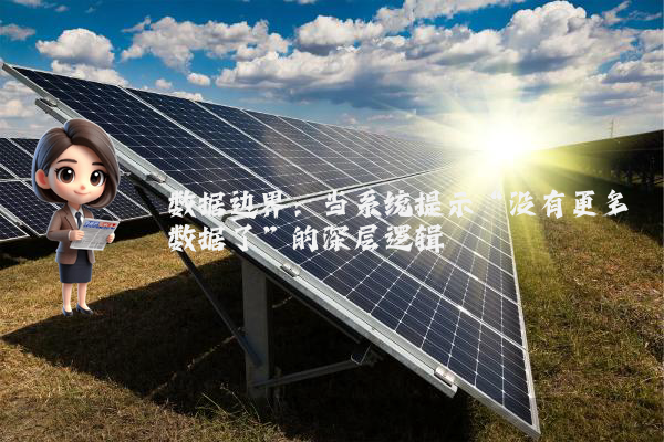 数据边界：当系统提示“没有更多数据了”的深层逻辑