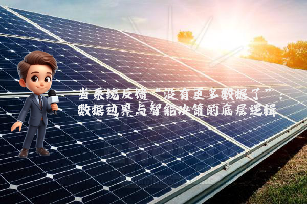 当系统反馈“没有更多数据了”：数据边界与智能决策的底层逻辑